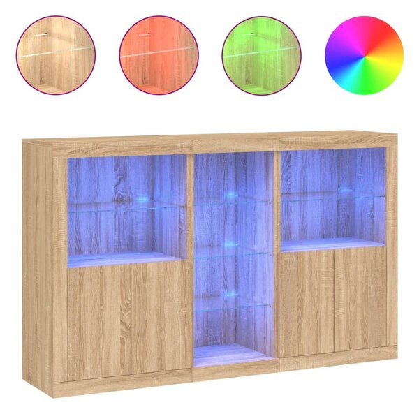 Příborník s LED osvětlením dub sonoma 162 x 37 x 100 cm 3209172
