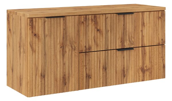 Comad Koupelnová skříňka pod deskové umyvadlo s košem na prádlo set Adel Oak 120 dub wotan