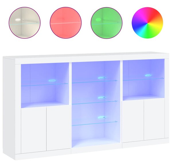 Příborník s LED osvětlením bílý 181,5 x 37 x 100 cm 3209177