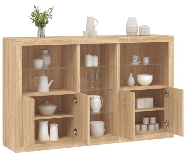 Příborník s LED osvětlením dub sonoma 162 x 37 x 100 cm 3209172