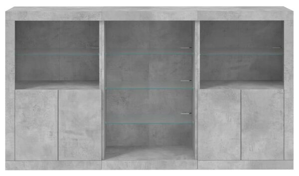 Příborník s LED osvětlením betonově šedý 181,5 x 37 x 100 cm 3209180