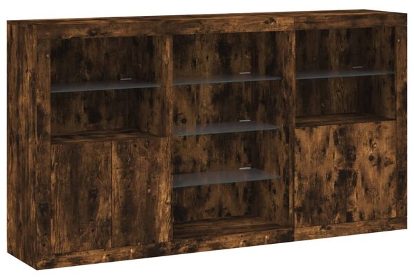 Příborník s LED osvětlením kouřový dub 181,5 x 37 x 100 cm 3209181