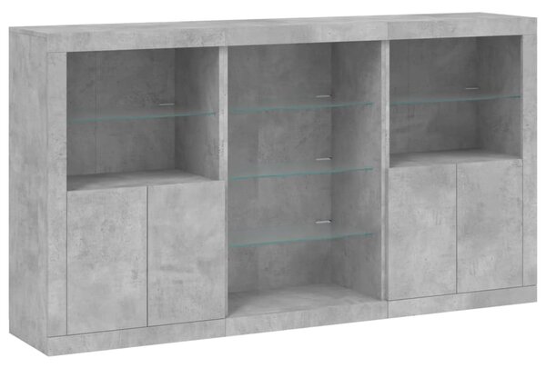 Příborník s LED osvětlením betonově šedý 181,5 x 37 x 100 cm 3209180