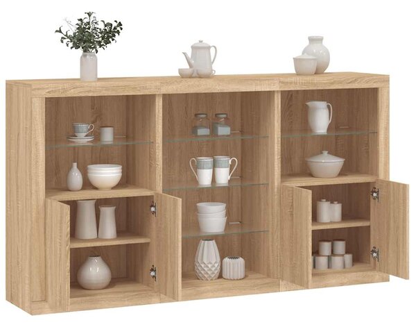 Příborník s LED osvětlením dub sonoma 181,5 x 37 x 100 cm 3209179