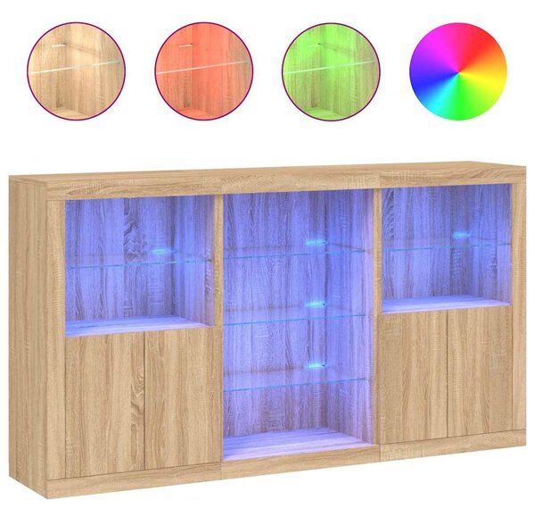 Příborník s LED osvětlením dub sonoma 181,5 x 37 x 100 cm 3209179
