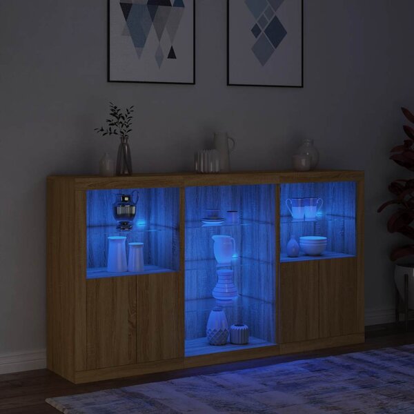 Příborník s LED osvětlením dub sonoma 181,5 x 37 x 100 cm 3209179