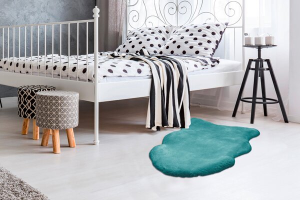 UMĚLÁ KOŽEŠINA, 60/90 cm, tyrkysová - Online Only koberce & rohožky, Online Only