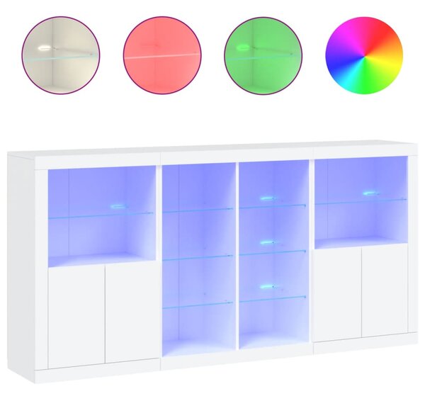 Příborník s LED osvětlením bílý 202 x 37 x 100 cm 3209184