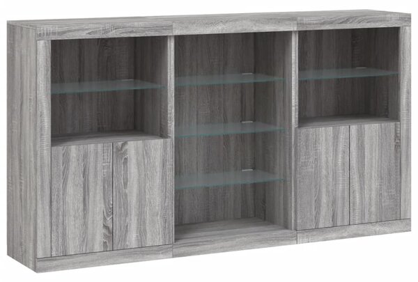 Příborník s LED osvětlením šedý sonoma 181,5 x 37 x 100 cm 3209182