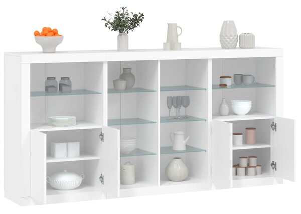 Příborník s LED osvětlením bílý 202 x 37 x 100 cm 3209184