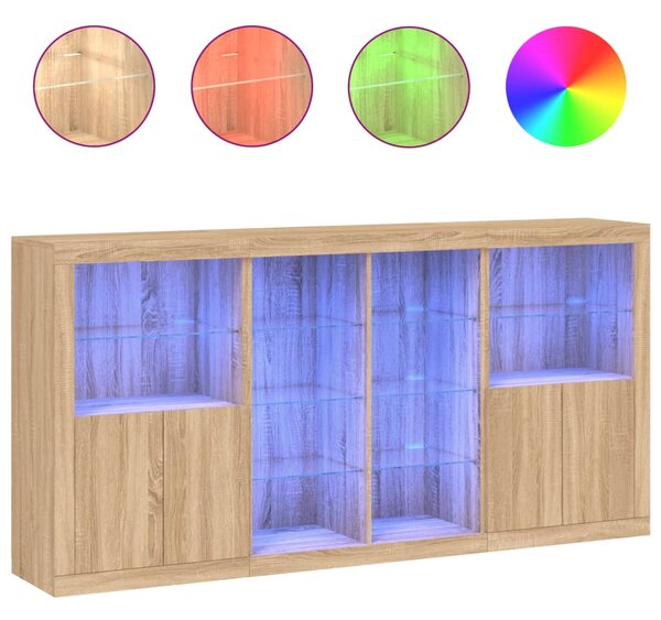 Příborník s LED osvětlením dub sonoma 202 x 37 x 100 cm 3209186