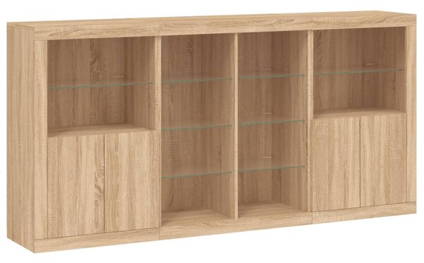 Příborník s LED osvětlením dub sonoma 202 x 37 x 100 cm 3209186