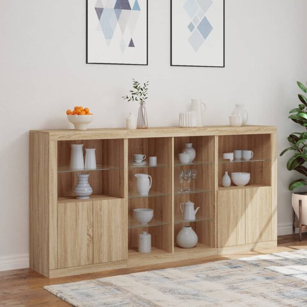 Příborník s LED osvětlením dub sonoma 202 x 37 x 100 cm 3209186