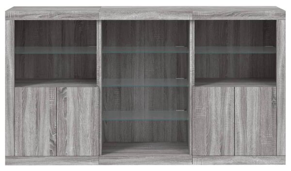 Příborník s LED osvětlením šedý sonoma 181,5 x 37 x 100 cm 3209182