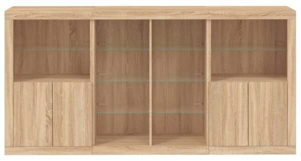 Příborník s LED osvětlením dub sonoma 202 x 37 x 100 cm 3209186