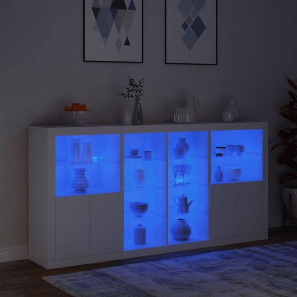 Příborník s LED osvětlením bílý 202 x 37 x 100 cm 3209184