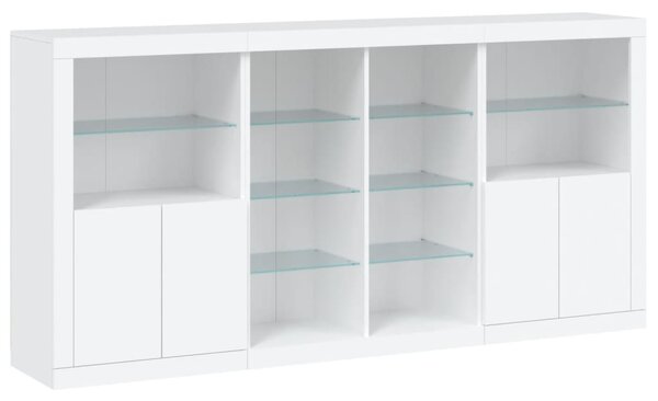 Příborník s LED osvětlením bílý 202 x 37 x 100 cm 3209184