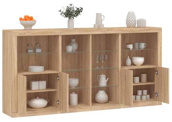 Příborník s LED osvětlením dub sonoma 202 x 37 x 100 cm 3209186
