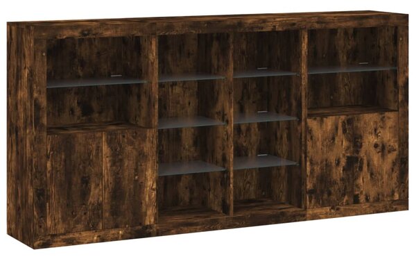 Příborník s LED osvětlením kouřový dub 202 x 37 x 100 cm 3209188