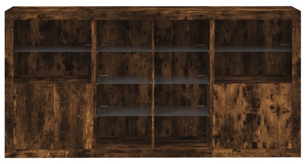 Příborník s LED osvětlením kouřový dub 202 x 37 x 100 cm 3209188