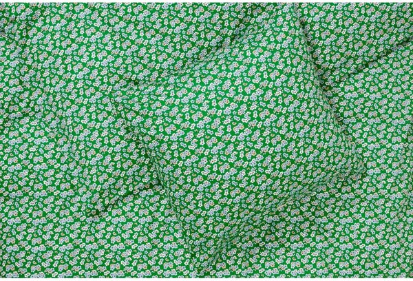 Zelené povlečení na jednolůžko z bavlněného saténu 140x200 cm Pleasantly – JUNA