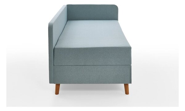 Světle modrá čalouněná jednolůžková postel s úložným prostorem 120x200 cm Cabana – Meise Möbel