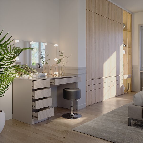 Toaletní stolek Vicco Sherry Kašmír 120 cm se zrcadlem, stoličkou a LED osvětlením, Model 51675