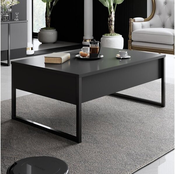 Konferenční stolek LUXE 90x60 cm antracit/černá