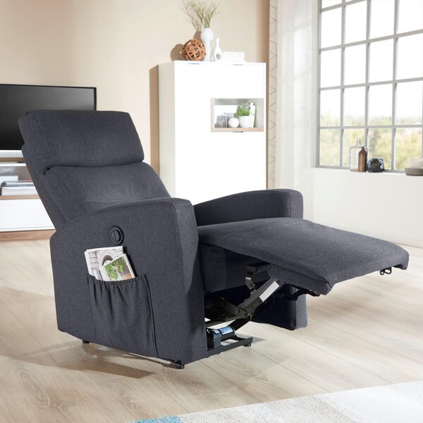 TELEVIZNÍ KŘESLO, kov, textil, antracitová Carryhome - TV křesla