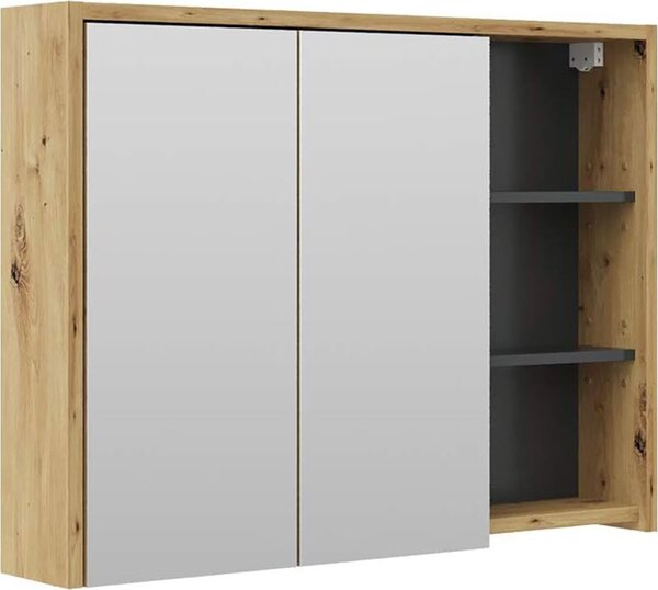 Koupelnová zrcadlová skříňka Vicco Viola Dub/antracit 100 x 75 cm, Model 33903