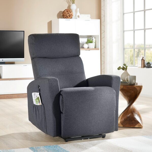 TELEVIZNÍ KŘESLO, kov, textil, antracitová Carryhome - TV křesla