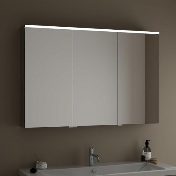 Zrcadlová skříňka burgbad Eqio, šířka 120 cm, levé provedení, s LED osvětlením
