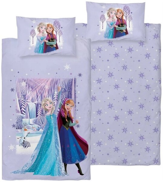 Povlečení do dětské postýlky Ledové království - motiv Anna a Elsa - 100% bavlna - 40x60 cm + 100x135 cm