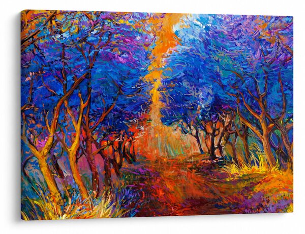 Obraz - Podzimní koruny stromů, moderní impresionismus (70x50 cm)