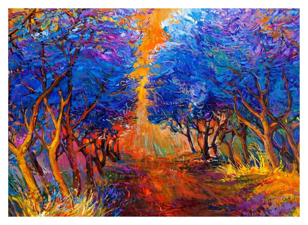 Obraz - Podzimní koruny stromů, moderní impresionismus (70x50 cm)