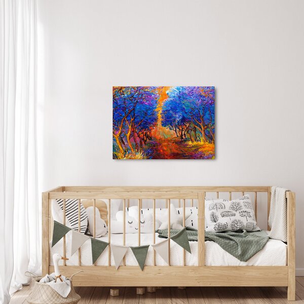Obraz - Podzimní koruny stromů, moderní impresionismus (70x50 cm)