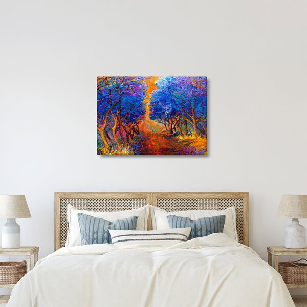 Obraz - Podzimní koruny stromů, moderní impresionismus (70x50 cm)