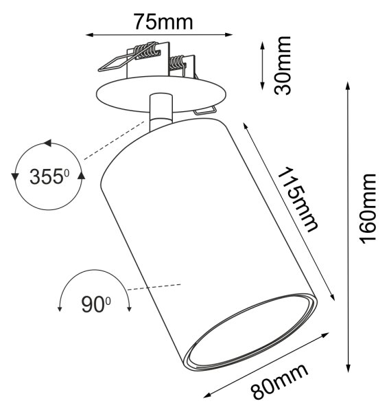 Brosline 3257 - Podhledové bodové svítidlo ACE 1xGU10/10W/230V bílá
