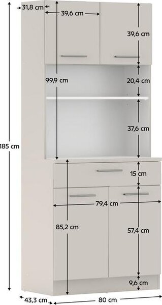 Kondela Čtyřdveřová komoda Domis New - kašmír
