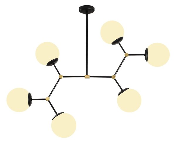 Černé závěsné svítidlo pro 6 žárovek Opviq lights Damar