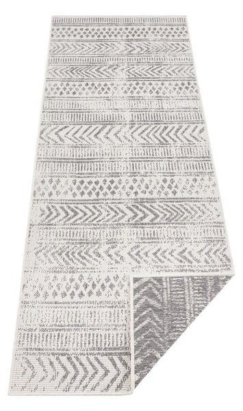 Šedo-krémový venkovní koberec NORTHRUGS Biri, 80 x 350 cm