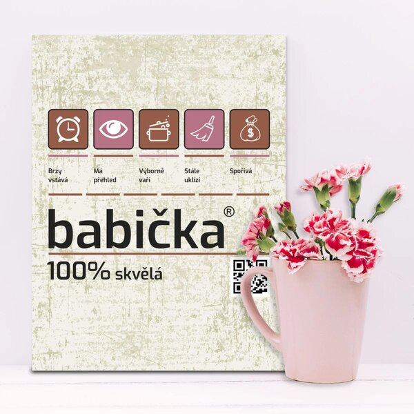 Sablio Dárková cedulka Babička: 30x40 cm
