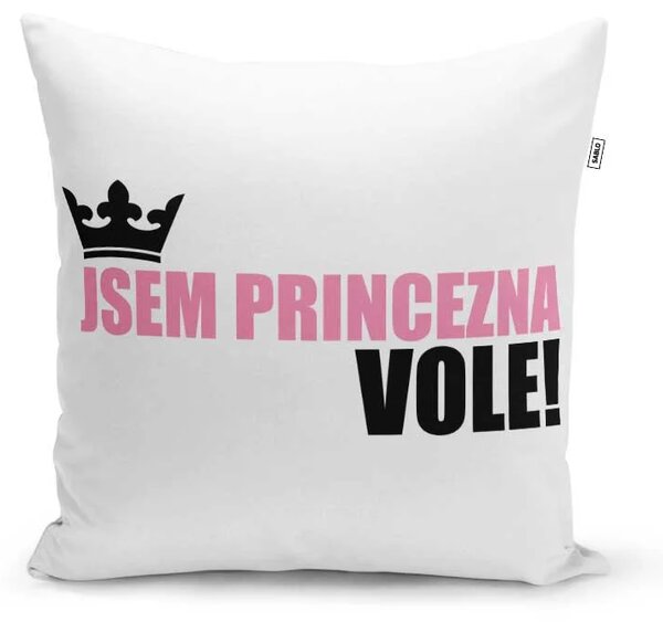Sablio Polštář Jsem princezna, vole!: 40x40 cm