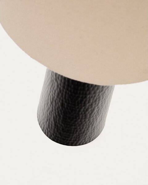 Černo-krémová stojací lampa s textilním stínidlem (výška 129 cm) Senni – Kave Home