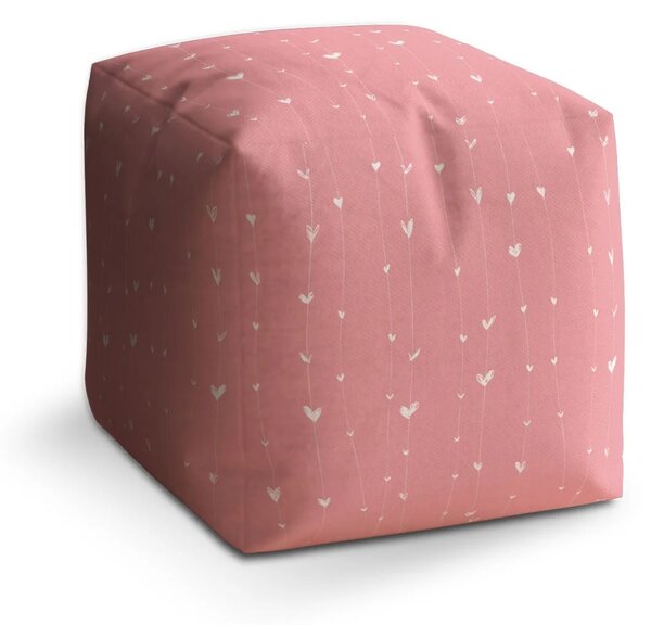 Sablio Taburet Cube Asymetrická srdíčka - 40x40x40 cm