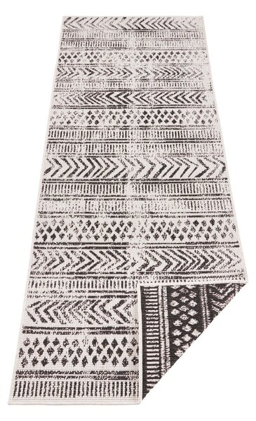 Černo-krémový venkovní koberec NORTHRUGS Biri, 80 x 350 cm