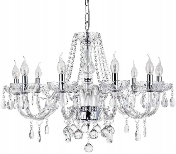 Závěsné svítidlo TOOLIGHT Glamour 8 žárovek E14 chrom