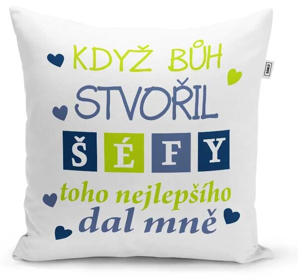 Sablio Polštář Když Bůh stvořil šéfy: 40x40 cm