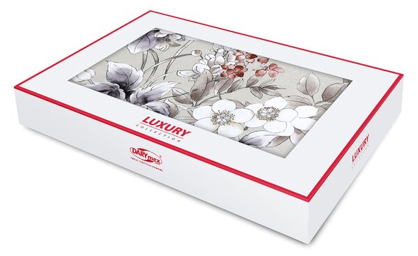 SATÉNOVÉ POVLEČENÍ LUXURY ALENYA 160X200 CM, 2KS 70X80 CM KVĚTY