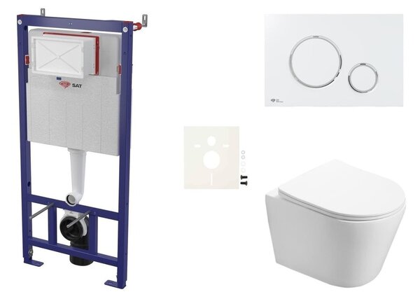 Cenově zvýhodněný závěsný WC set SAT do lehkých stěn / předstěnová montáž+ WC SAT Infinitio SIKOSSIN70KECO